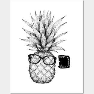 Pineapple Friend - fruit, glasses, drawing Posters and Art